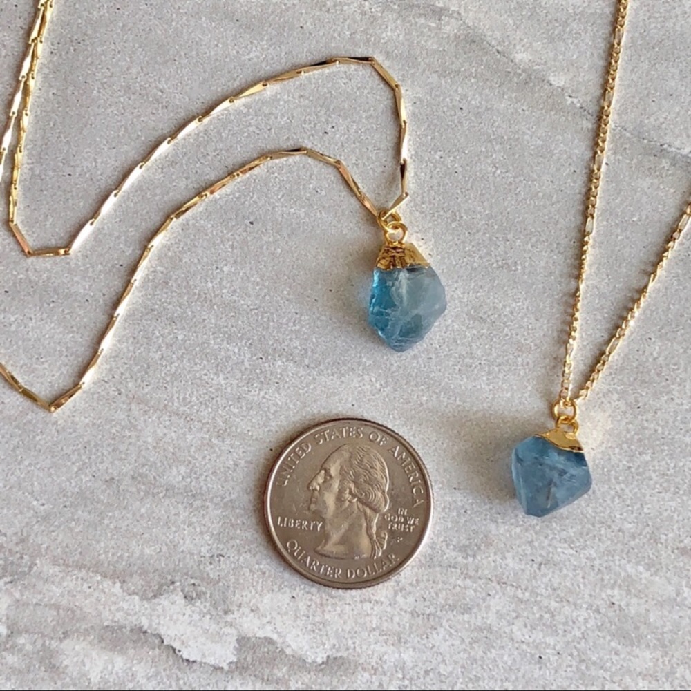 ❗️LAST❗️Raw Fluorite 14K Gold Necklace - Picture 6 of 8